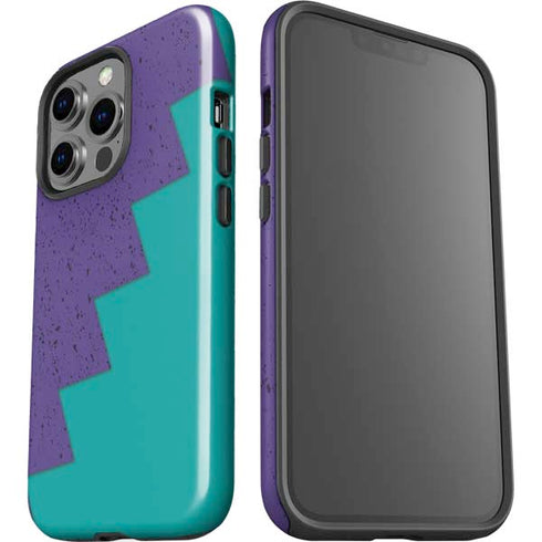 Purple Turquoise Zig Zag iPhone 15 Pro Impact Case